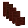 Highboy 6 Shelf Bookcase- 36in.Wx11-.50in.Dx72-.63in.H- Mahogany HI127443